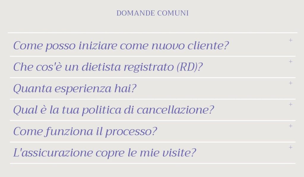 Il sito dei nutrizionisti, dei centri estetici, delle palestre e dei saloni di bellezza.